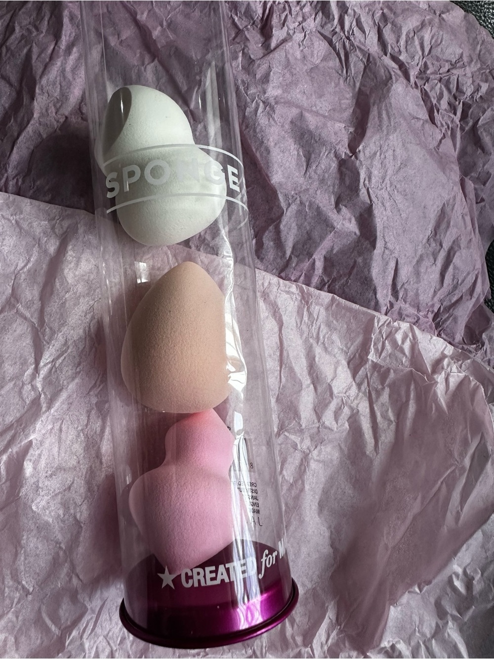 Macy’s set of 3 Makeup Sponges - White, Nude, Pink